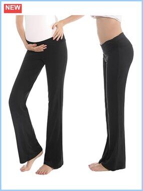 Maternity Pajama Pants Stretchy Wide Leg Palazzo Lounge Sleep Pregnancy